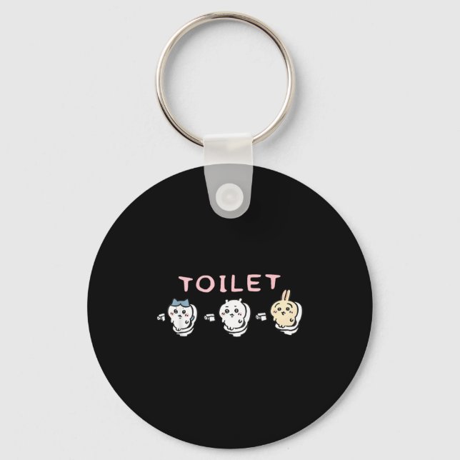 Funny Toilet Time Chikawa Meme  Keychain (Front)