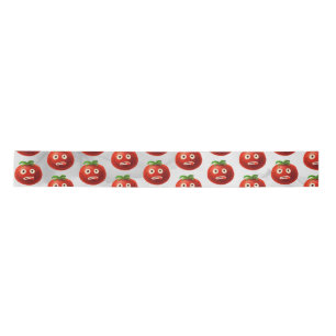 Funny Tomato Pattern - Cartoon Vegetable Art Satin Ribbon