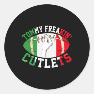 Funny Tommy Freakin' Cutlets New Jersey Italy Flag Classic Round Sticker