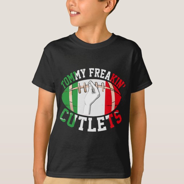 Funny Tommy Freakin' Cutlets New Jersey Italy Flag T-Shirt (Front)