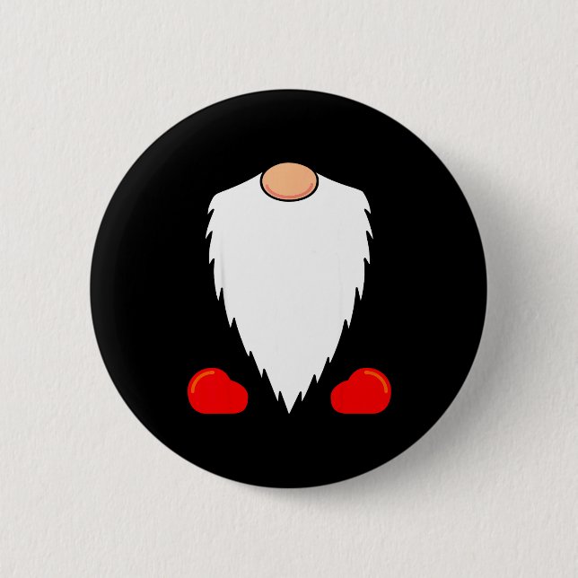 Funny Tomte Swedish Gnome Beard Christmas Yule Nis 2 Inch Round Button (Front)