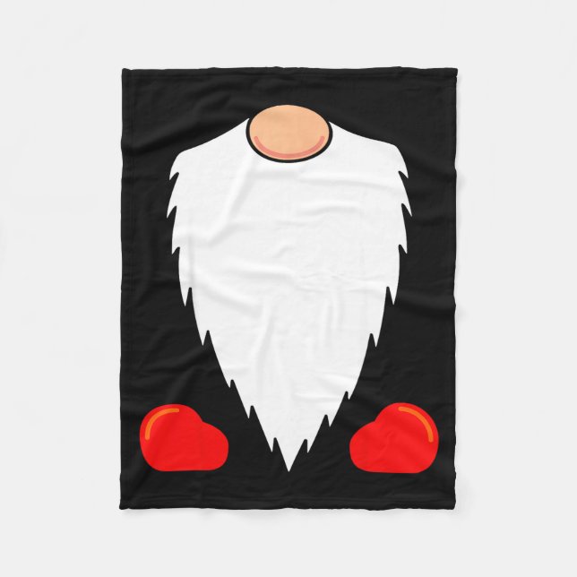 Funny Tomte Swedish Gnome Beard Christmas Yule Nis Fleece Blanket (Front)