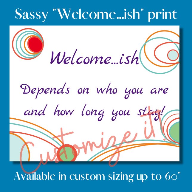 Funny tongue in cheek welcome wall art (Creator Uploaded)