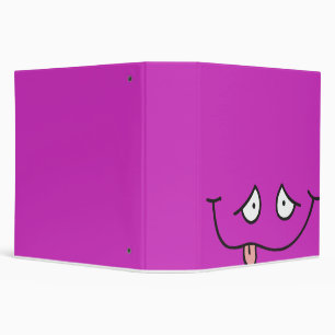 funny tongue out face purple notebook binder