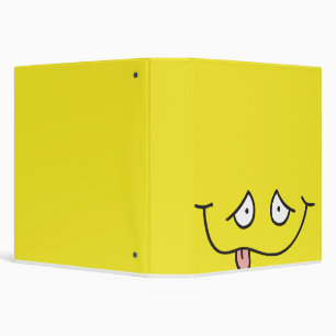funny tongue out face yellow notebook binder