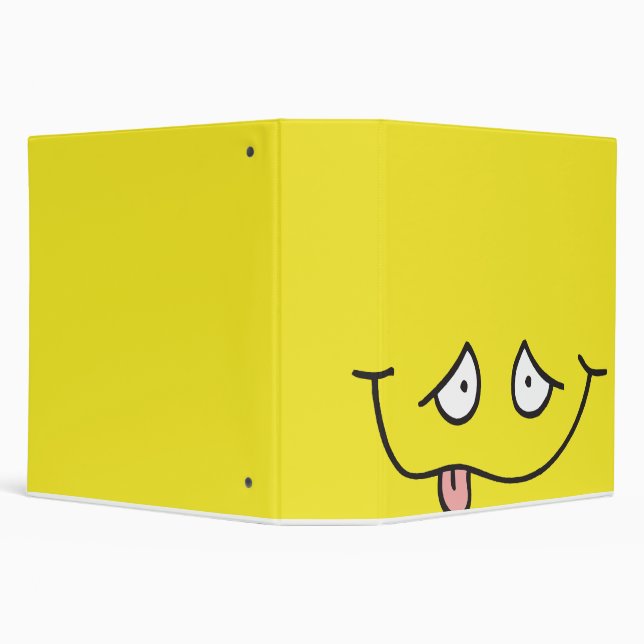 funny tongue out face yellow notebook binder (Background)