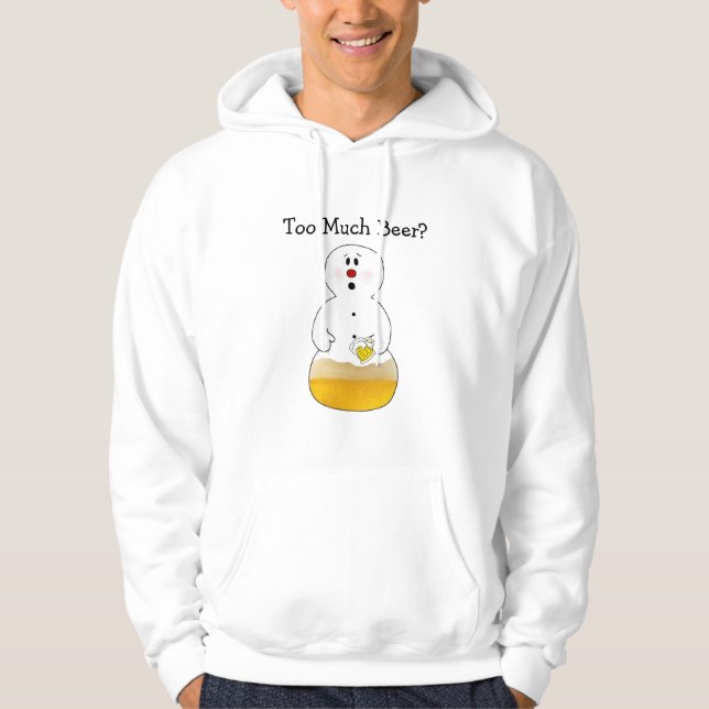 Funny Too Much Beer Snowman Shirt (Front)