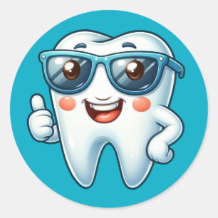 Funny Tooth  Classic Round Sticker