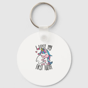 Funny Tooth Fairy - Cute Unicorn I Lost My First T Keychain
