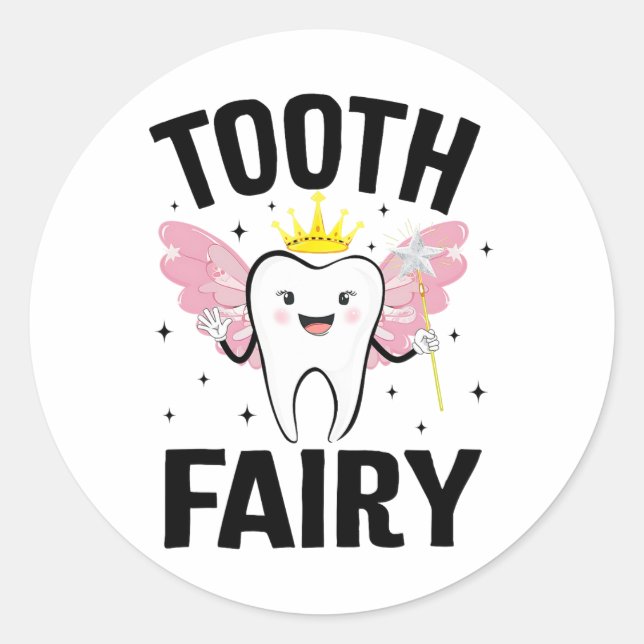 Funny Tooth Fairy Halloween Costume For Women Kids Classic Round Sticker (Front)