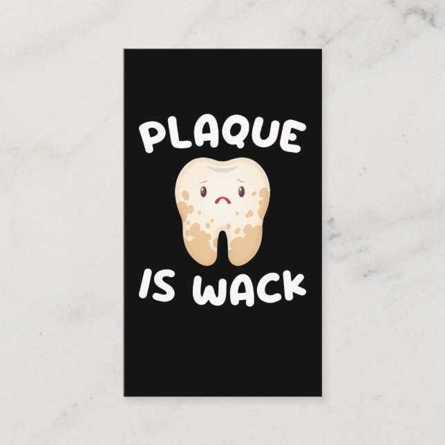 Funny Tooth Plaque Dentist Dental Assistant Business Card (Front)