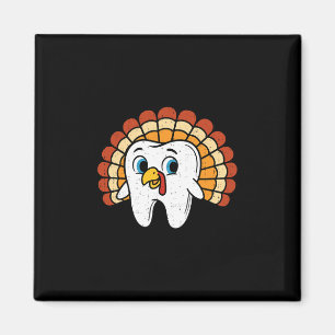 Funny Tooth Turkey Dentist Thanksgiving Fall Denta Magnet