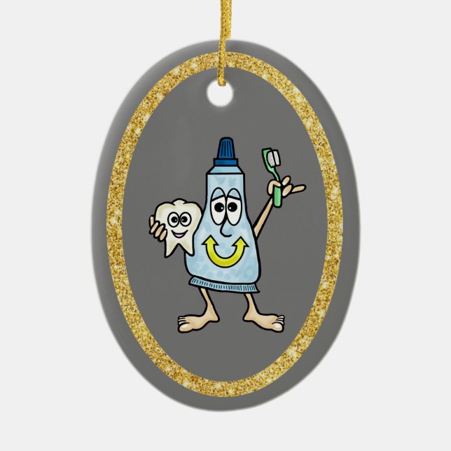 Funny Toothpaste and Tooth Ornament (Front)