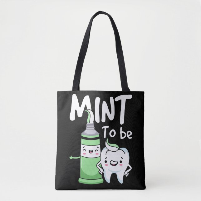 Funny Toothpaste Humour Dentist Dental Assistant Tote Bag (Front)