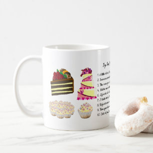 FUNNY Top 10 Reasons To Eat Cake Customizable Coffee Mug