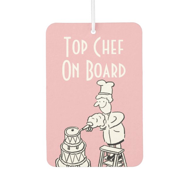 Funny Top Chef Cartoon Air Freshener (Front)