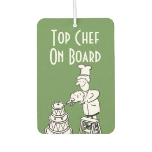 Funny Top Chef Cartoon Car Air Freshener