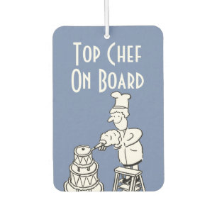 Funny Top Chef Cartoon on an Air Freshener