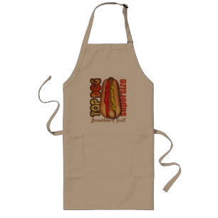 Funny Top Dog Hotdog Long Apron