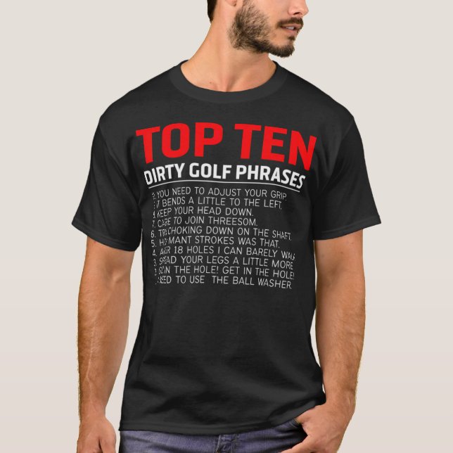 Funny Top Ten Dirty Golf funny animals golfbag  (Front)