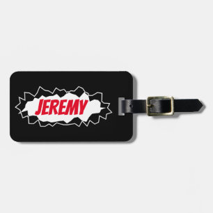 Funny torn ripped hole cartoon print custom travel luggage tag