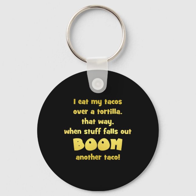 Funny Tortilla Boom Joke Keychain (Front)