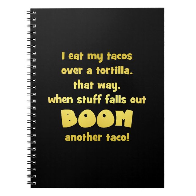 Funny Tortilla Boom Joke Notebook (Front)