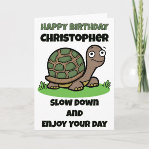 Funny Tortoise Birthday Slow And Steady Custom  Card