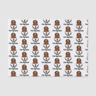 Funny Tortoise Chilling Monogram Tissue Paper