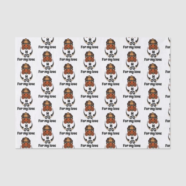 Funny Tortoise Chilling Monogram Tissue Paper (Front)