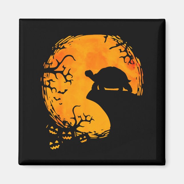 Funny Tortoise Halloween Silhouette Soky Tortoise  Magnet (Front)