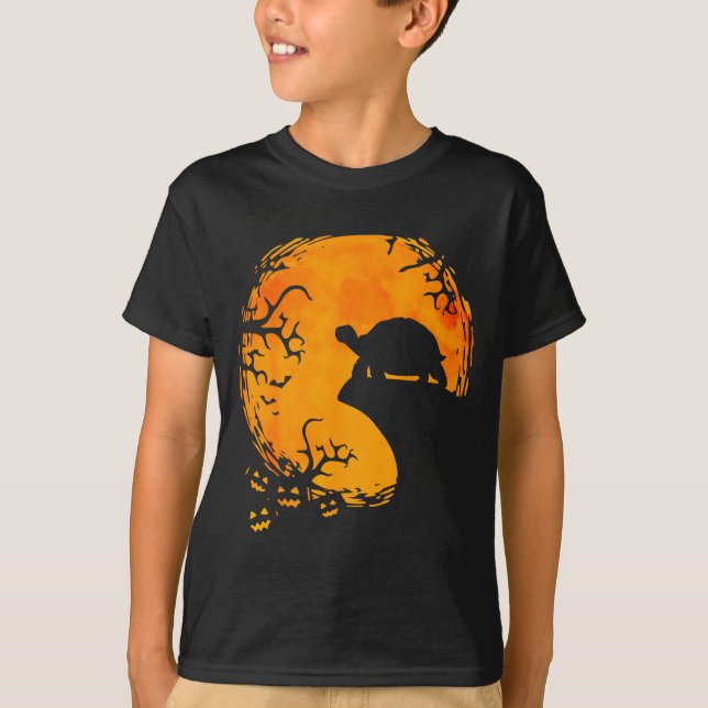 Funny Tortoise Halloween Silhouette Soky Tortoise  T-Shirt (Front)