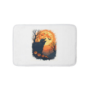 Funny Tortoise Halloween Silhouette Spooky Tortois Bath Mat