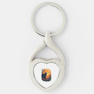 Funny Tortoise Halloween Silhouette Spooky Tortois Keychain