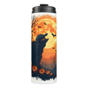 Funny Tortoise Halloween Silhouette Spooky Tortois Thermal Tumbler