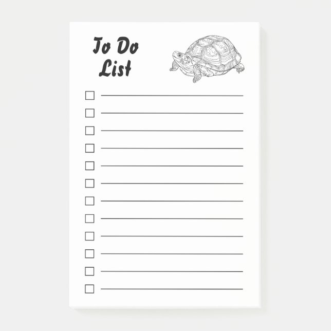 Funny Tortoise Personalized To-Do List Post-it Notes (Front)