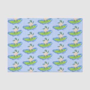 Funny tortoise wave surfing cartoon tissue paper