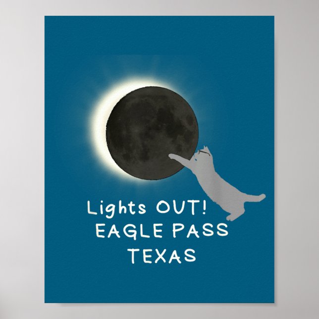 Funny Total Solar Eclipse Cat Eagle Poster (Front)