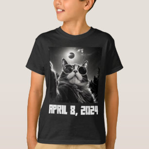 Funny Total Solar Eclipse Cat Selfie T-Shirt