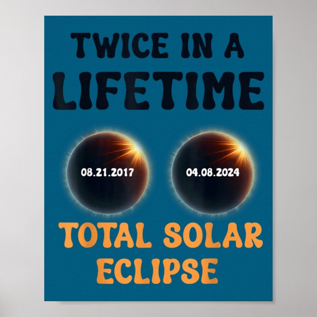Funny Total Solar Eclipse Twice Lifetime Poster (Front)