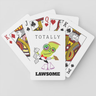 Funny Totally Lawsome Attorney Cartoon Playing Car Playing Cards