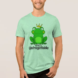 Funny "Totally Unfrogettable" Frog Pun Tri-Blend Shirt