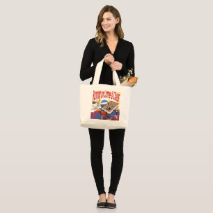 Funny Tote Bag – Running on Coffee & Chaos
