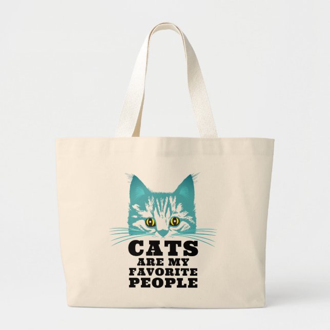 Funny Tote Bag with sarcastic cat (Front)