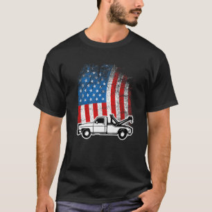 Funny Tow Truck USA Vintage Flag For Men Women Wor T-Shirt