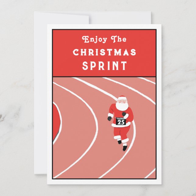 Funny Track and Field Christmas Cards (Front)