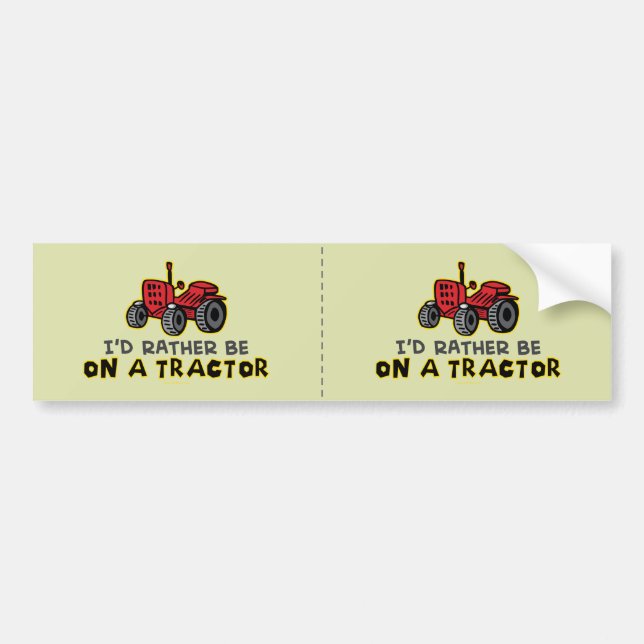 Funny Tractor Bumper Sticker (Front)