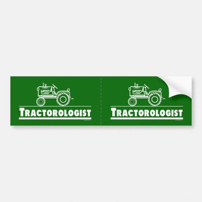 Funny Tractor Bumper Sticker (Front)