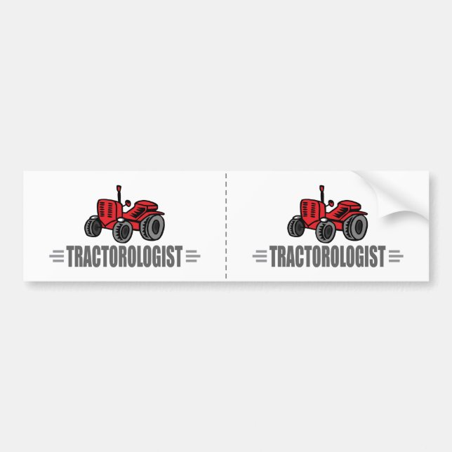 Funny Tractor Bumper Sticker (Front)