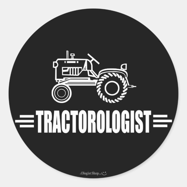 Funny Tractor Classic Round Sticker (Front)